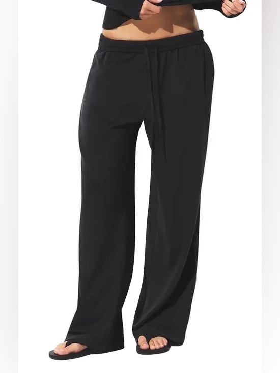 SKIMS Pants - Skims Black Wide Leg Drawstring Lounge Pants